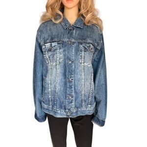 DENIM JACKET NWOT TK AXEL UNISEX Classic Unisex Style Blue Jean Jacket Oversized